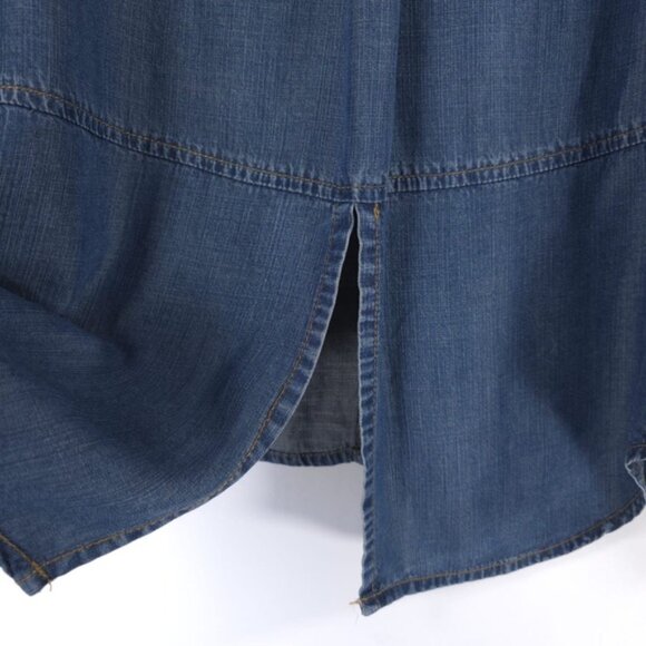 Anthropologie CLOTH & STONE Button Down Shirt SPLIT BACK Hi Lo Roll‎ Tab Size XS - Picture 11 of 13